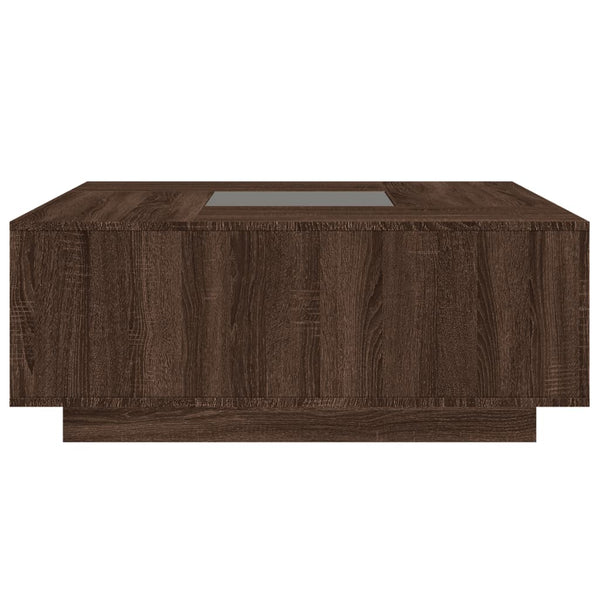 vidaXL Table basse avec LED Infinity aspect chêne marron 100x100x40 cm