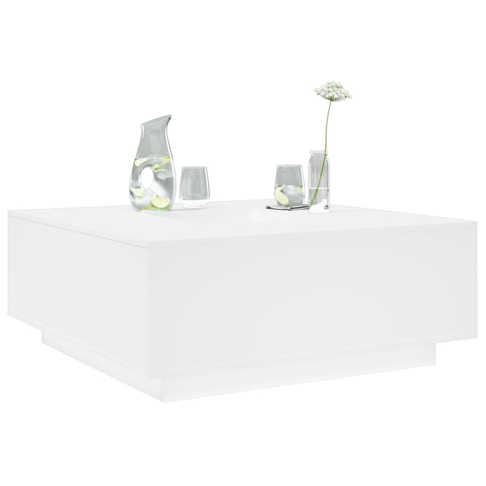 vidaXL Table basse Blanc 100x100x40 cm Bois d'ingénierie
