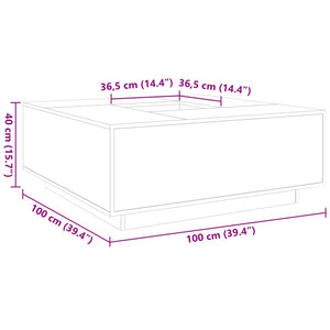 Sonoma Eiche Couchtisch, 100x100 cm