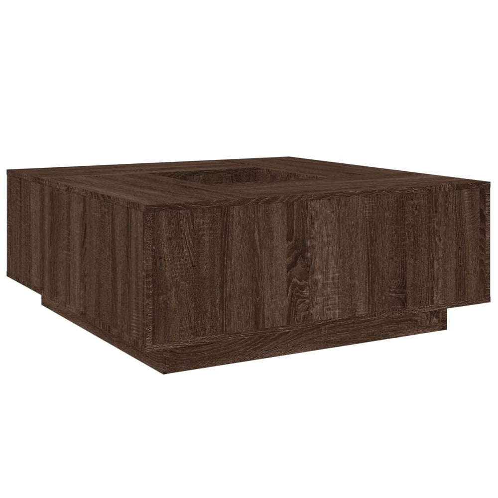 vidaXL Table basse marron aspect chêne 100x100x40 cm, bois d'ingénierie