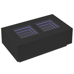 vidaXL Table basse avec LED Infinity noir 116x69x40 cm