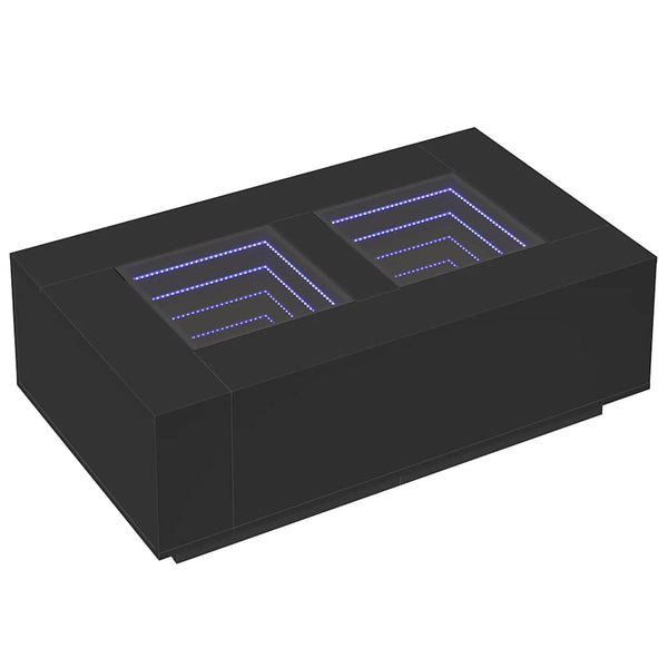 vidaXL Table basse avec LED Infinity noir 116x69x40 cm