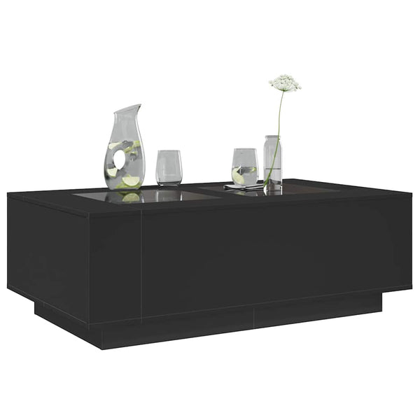 vidaXL Table basse avec LED Infinity noir 116x69x40 cm
