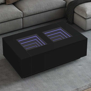 vidaXL Table basse avec LED Infinity noir 116x69x40 cm