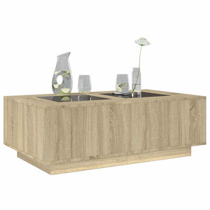 vidaXL Table basse à LED effet infini chêne Sonoma 116x69x40 cm