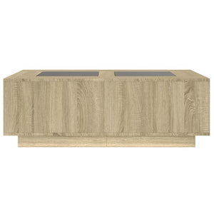 vidaXL Table basse à LED effet infini chêne Sonoma 116x69x40 cm