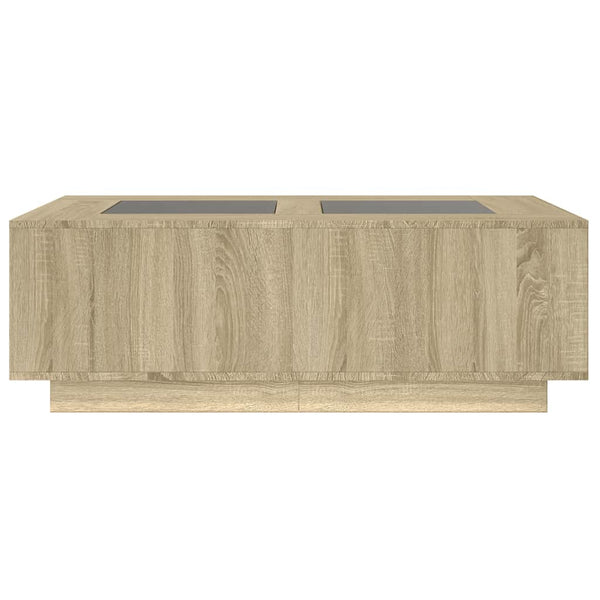 vidaXL Table basse à LED effet infini chêne Sonoma 116x69x40 cm