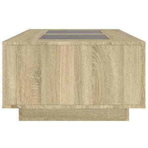 vidaXL Table basse à LED effet infini chêne Sonoma 116x69x40 cm