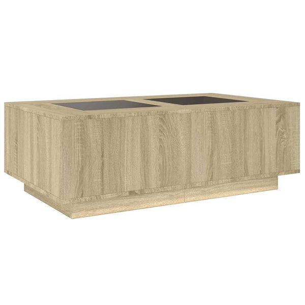 vidaXL Table basse à LED effet infini chêne Sonoma 116x69x40 cm