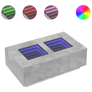 Couchtisch Betongrau mit Infinity-LED 116x69 cm