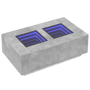 Couchtisch Betongrau mit Infinity-LED 116x69 cm