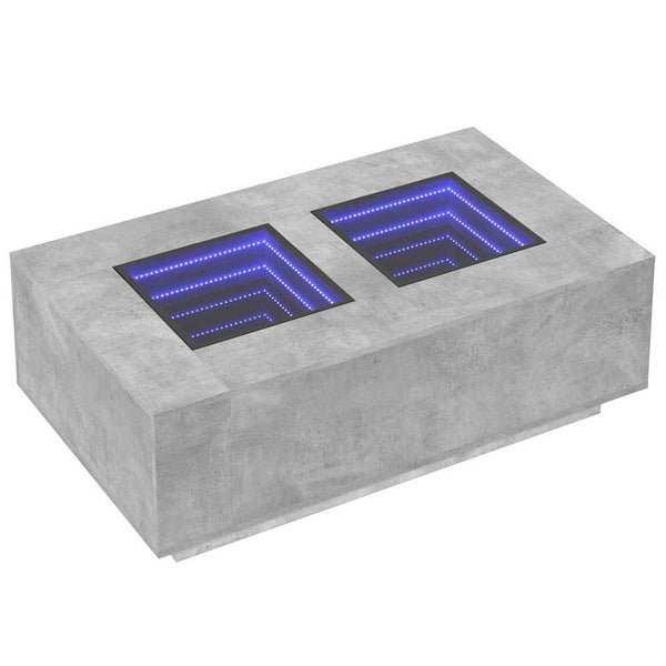 Couchtisch Betongrau mit Infinity-LED 116x69 cm