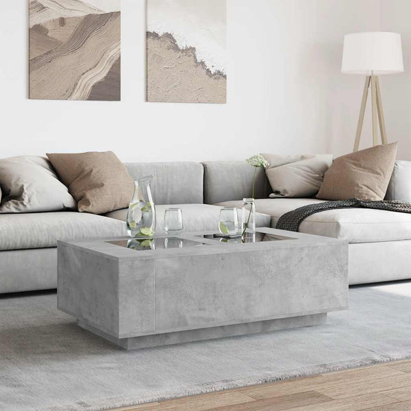 Couchtisch Betongrau mit Infinity-LED 116x69 cm