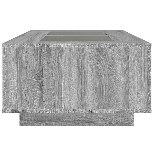 vidaXL Table basse avec LED infini Gris Sonoma 116x69x40 cm