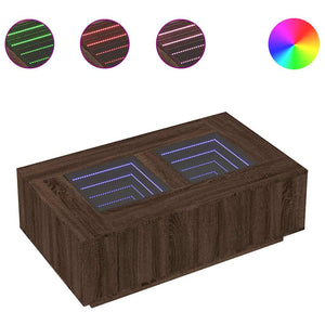 vidaXL Table basse avec LED Infinity Effet chêne marron 116x69x40 cm