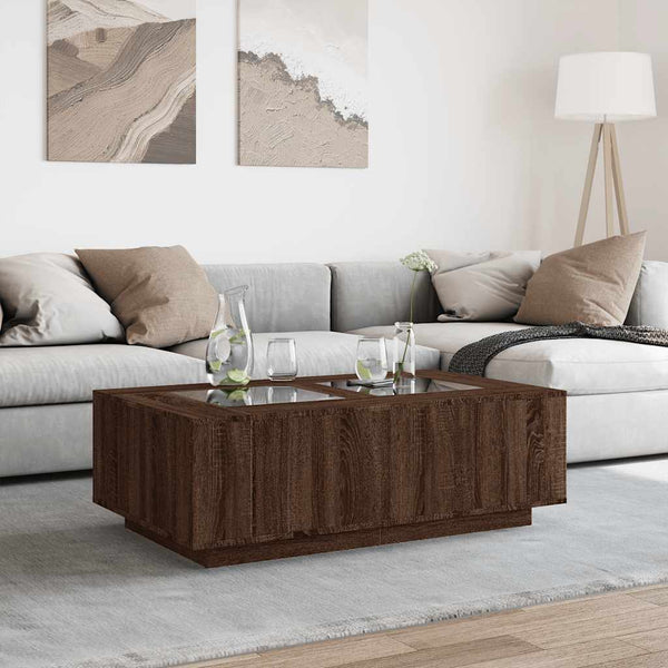 vidaXL Table basse avec LED Infinity Effet chêne marron 116x69x40 cm