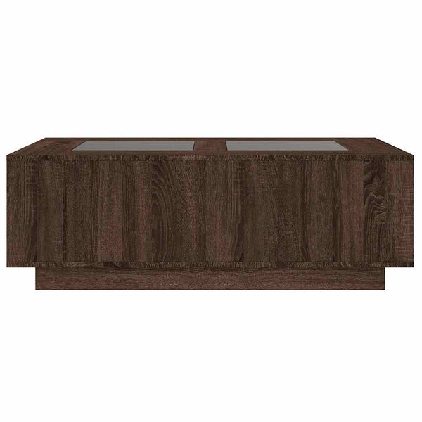 vidaXL Table basse avec LED Infinity Effet chêne marron 116x69x40 cm