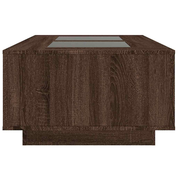 vidaXL Table basse avec LED Infinity Effet chêne marron 116x69x40 cm