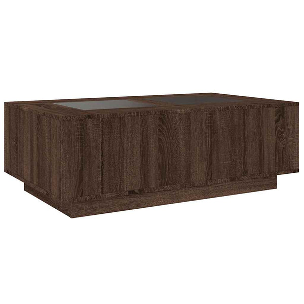 vidaXL Table basse avec LED Infinity Effet chêne marron 116x69x40 cm
