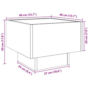 vidaXL Table de chevet LED Infinity blanc 40x40x30 cm