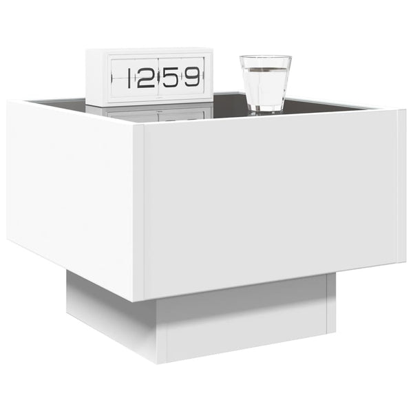 vidaXL Table de chevet LED Infinity blanc 40x40x30 cm