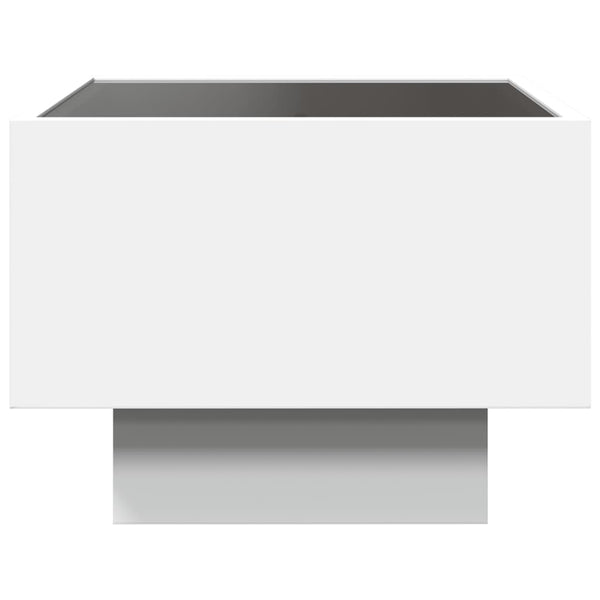 vidaXL Table de chevet LED Infinity blanc 40x40x30 cm
