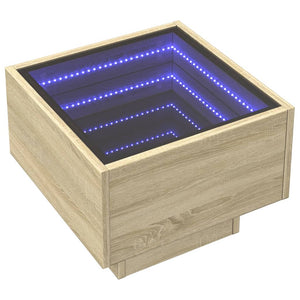 vidaXL Infinity LED Bedside Table Sonoma Oak 40x40x30 cm