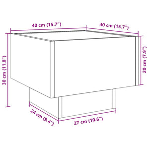 vidaXL Infinity LED Bedside Table Sonoma Oak 40x40x30 cm