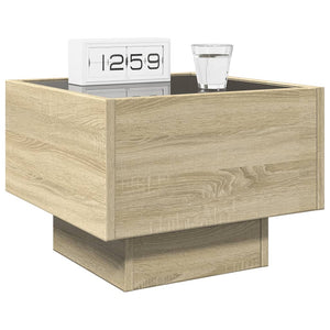 vidaXL Infinity LED Bedside Table Sonoma Oak 40x40x30 cm