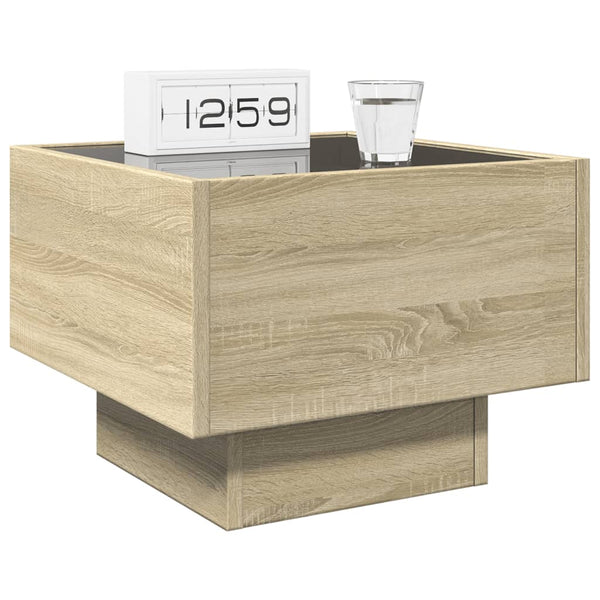 vidaXL Infinity LED Bedside Table Sonoma Oak 40x40x30 cm