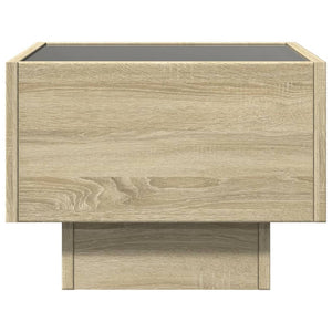 vidaXL Infinity LED Bedside Table Sonoma Oak 40x40x30 cm