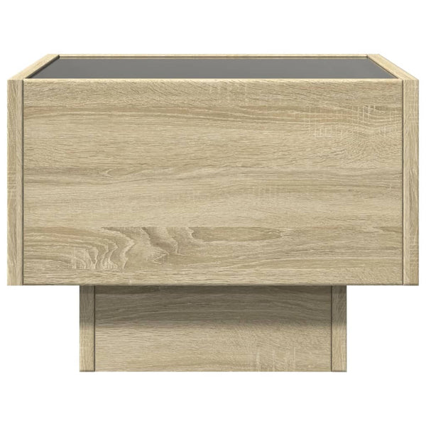 vidaXL Infinity LED Bedside Table Sonoma Oak 40x40x30 cm