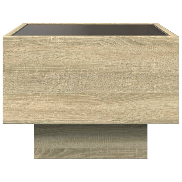 vidaXL Infinity LED Bedside Table Sonoma Oak 40x40x30 cm