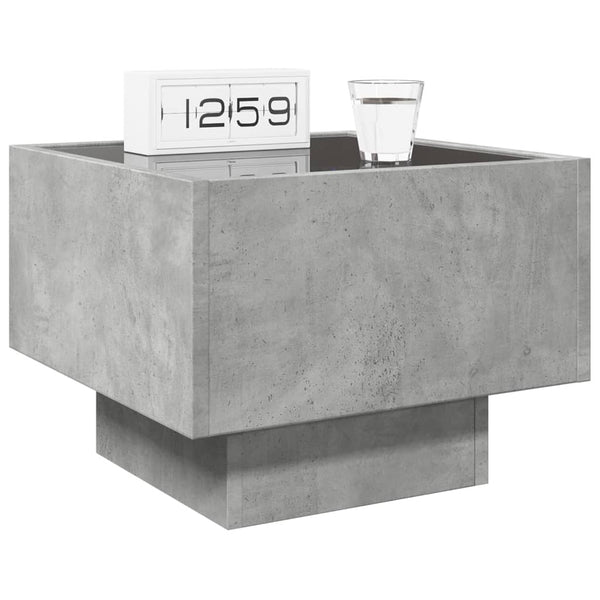 Nachttisch Betongrau mit Infinity-LED 40x40 cm