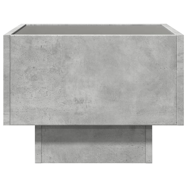 Nachttisch Betongrau mit Infinity-LED 40x40 cm
