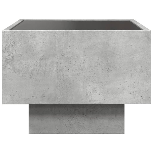 Nachttisch Betongrau mit Infinity-LED 40x40 cm
