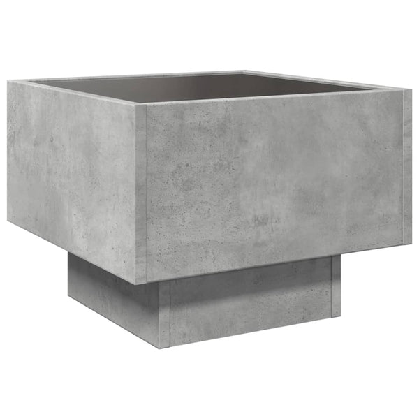 Nachttisch Betongrau mit Infinity-LED 40x40 cm