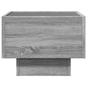 vidaXL Table de chevet à LED infini Gris sonoma 40x40x30 cm