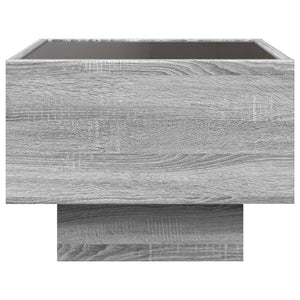 vidaXL Table de chevet à LED infini Gris sonoma 40x40x30 cm
