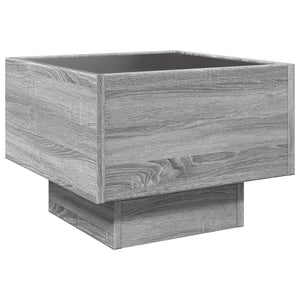 vidaXL Table de chevet à LED infini Gris sonoma 40x40x30 cm