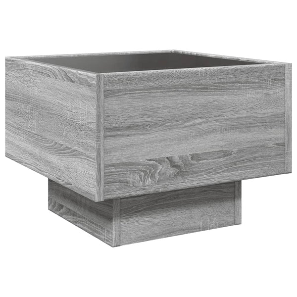 vidaXL Table de chevet à LED infini Gris sonoma 40x40x30 cm