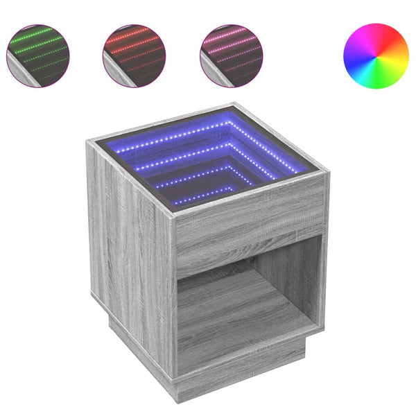 Nachttisch Grau Sonoma mit Infinity-LED