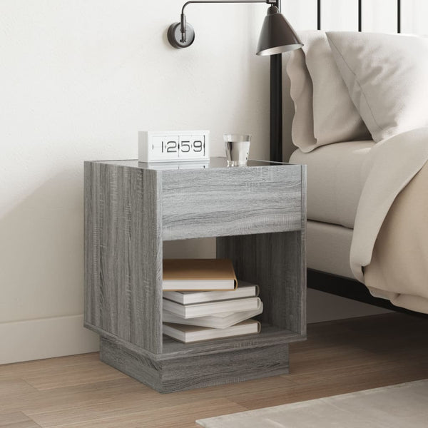 Nachttisch Grau Sonoma mit Infinity-LED
