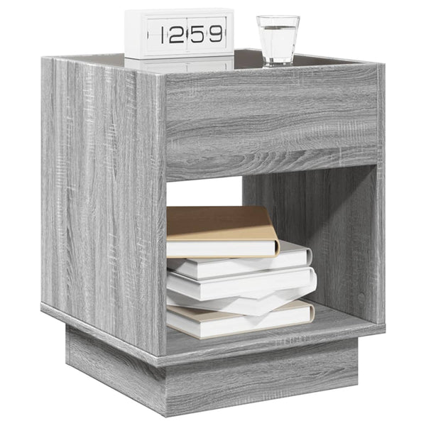 Nachttisch Grau Sonoma mit Infinity-LED