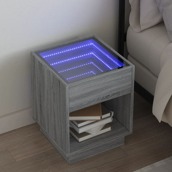 Nachttisch Grau Sonoma mit Infinity-LED
