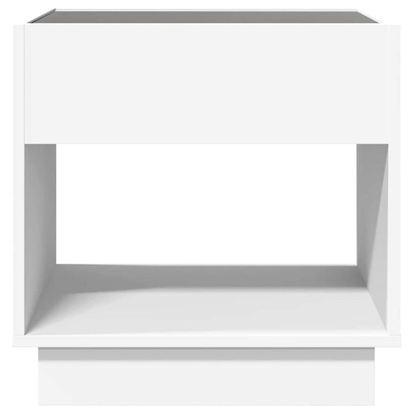 Nachttisch mit Infinity LED Weiß 50x50x50 cm