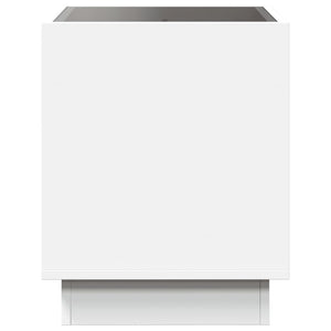 Nachttisch mit Infinity LED Weiß 50x50x50 cm
