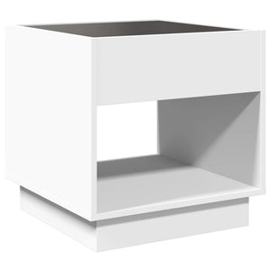 Nachttisch mit Infinity LED Weiß 50x50x50 cm