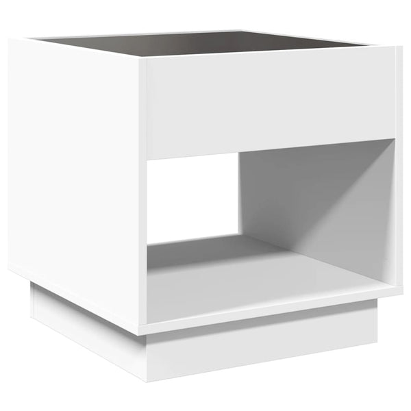 Nachttisch mit Infinity LED Weiß 50x50x50 cm
