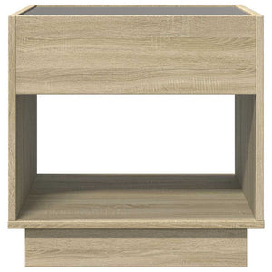 vidaXL Table de chevet avec LED Infinity chêne Sonoma 50x50x50 cm